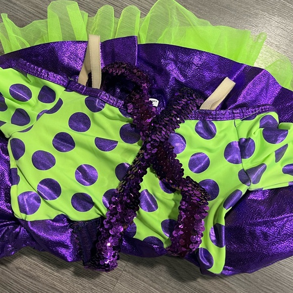A Wish Come True Green & Purple Polkadot Dance Costume - Picture 4 of 4